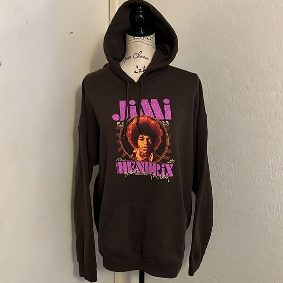 Jimi Hendrix Both Sides Of The Sky Distressed Graphic Pocket Hoodie Sweatshirt - Picture 1 of 8